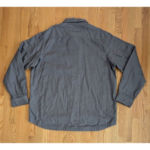 Duluth Trading Jacket Mens 2XL Tall Fire Hose Limber Lined Snap Canvas Shirt NWT - Picture 9 of 11
